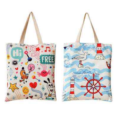 Custom design Travel canvas shopping bag canvas handbag promotional tote bags for women