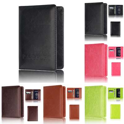 Travel Leather Passport Holder Cover Case RFID Blocking Travel Wallet