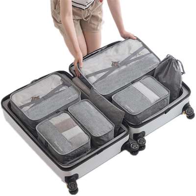 7 pieces of sets Portable Clothes Waterproof Packing Cubes Pouch Travel Bag Organizers,Travel Packing Cubes