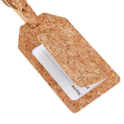 Travel Custom Strap Bag Tag Badge card holder Cork Luggage Tag